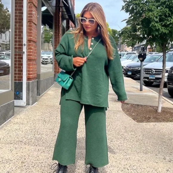 Free People Sweaters - Free People Green Sweater Set
